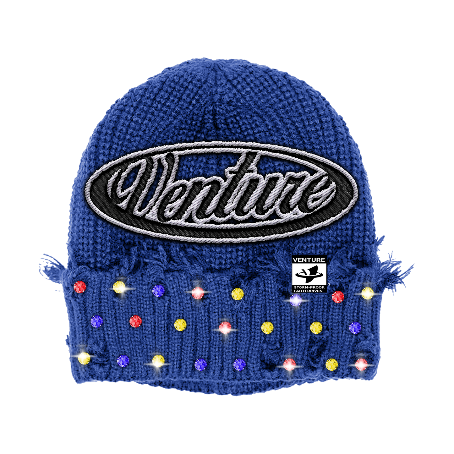VENTURE™ RHINESTONE KNIT BEANIE (blue)
