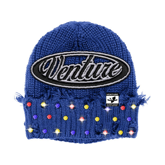 VENTURE™ RHINESTONE KNIT BEANIE (blue)