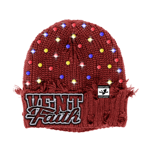 VENTURE FAITH/VENT™ RHINESTONE KNIT BEANIE (Burgundy)