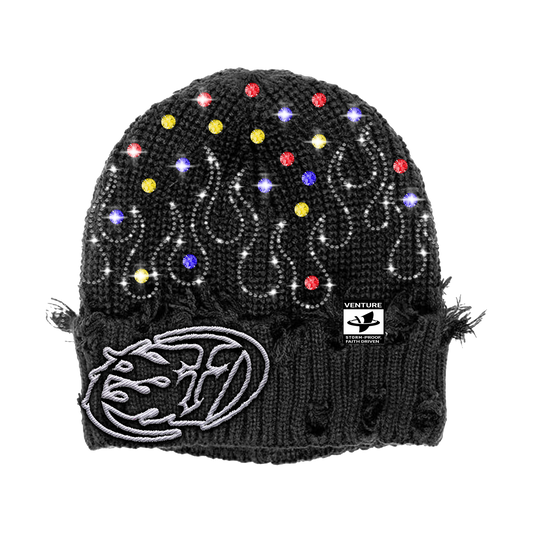 VENTURE™ RHINESTONE KNIT BEANIE (black)